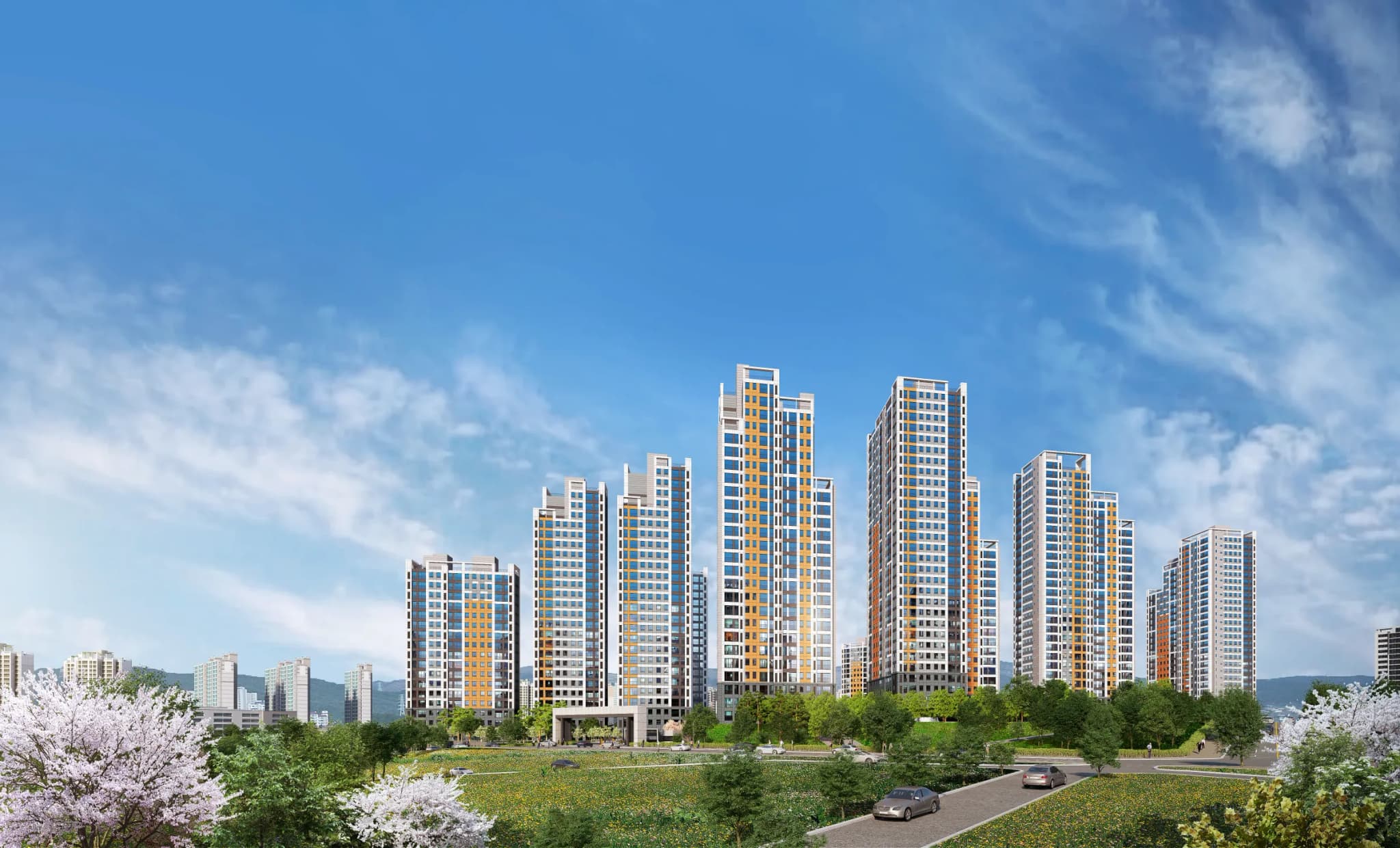 오산 센트럴시티 운암뜰 조감도 — 경기도 오산시 부산동 15개동 1,606세대 대단지 아파트